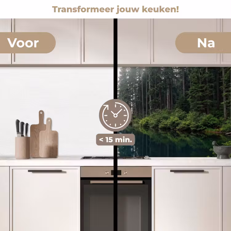 Bergen - Meer - Bos keuken achterwand 2 middel -voor-na2_NL