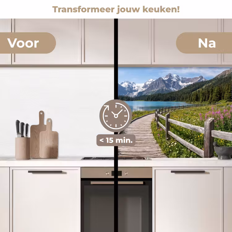 Bergen - Meer - Landschap - Blauw keuken achterwand 2 middel -voor-na2_NL