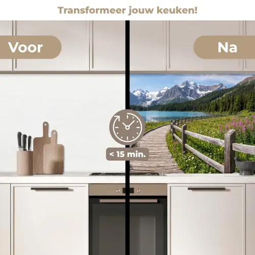 Bergen - Meer - Landschap - Blauw keuken achterwand 2 middel -voor-na2_NL