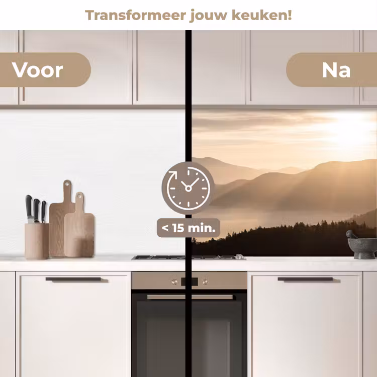 Bergen - Mist - Zonnestralen keuken achterwand 2 middel -voor-na2_NL