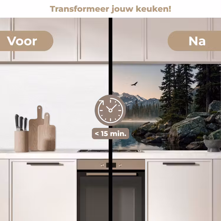 Bergen - Water - Bomen keuken achterwand 2 middel -voor-na2_NL