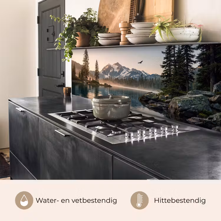 Bergen - Water - Bomen keuken achterwand 2 middel -usp_NL