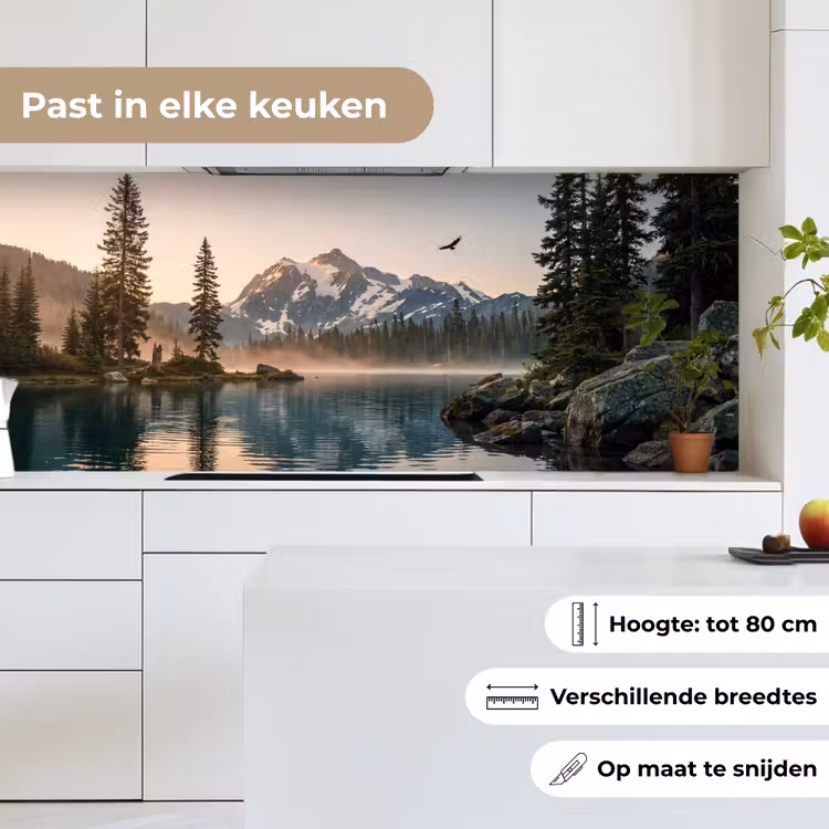 Bergen - Water - Bomen keuken achterwand 2 middel -sfeer4_NL