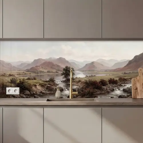 Keuken achterwand - Berglandschap - Meer - Bergen - Vallei - Klassiek