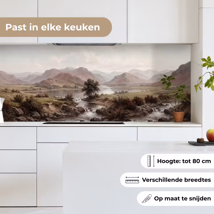 Berglandschap - Meer - Bergen - Vallei - Klassiek keuken achterwand 2 middel -sfeer4_NL