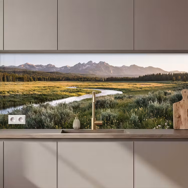 Berglandschap - Rivier - Bos keuken achterwand 2 middel zz_3dshopping