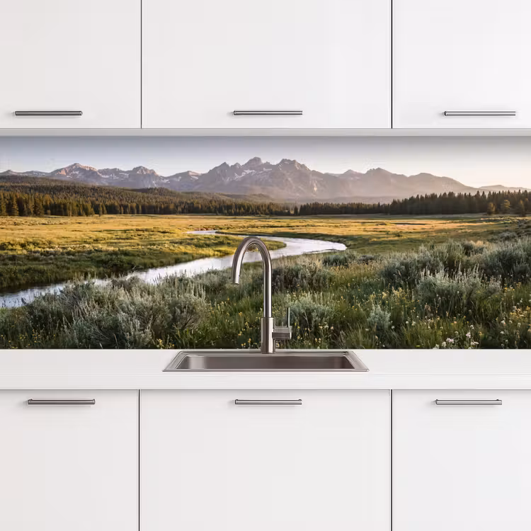 Berglandschap - Rivier - Bos keuken achterwand 2 middel -3d