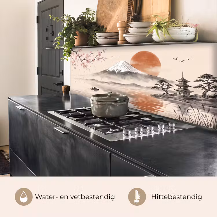 Bergtop - Meer - Bloesem keuken achterwand 2 middel -usp_NL