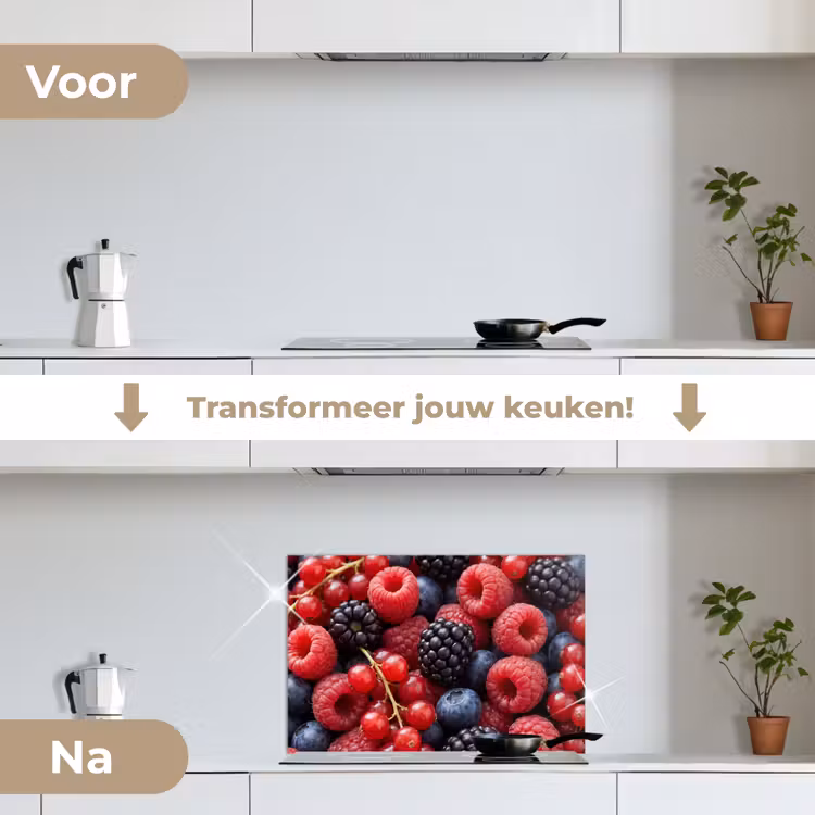 Bessen - Mix - Vers - Eten - Kleurrijk keuken achterwand spatscherm klein -voor_na_NL