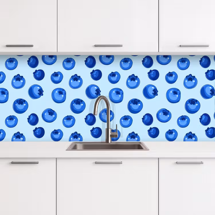 Bessen - Modern - Blauw keuken achterwand 2 middel 871 -3d