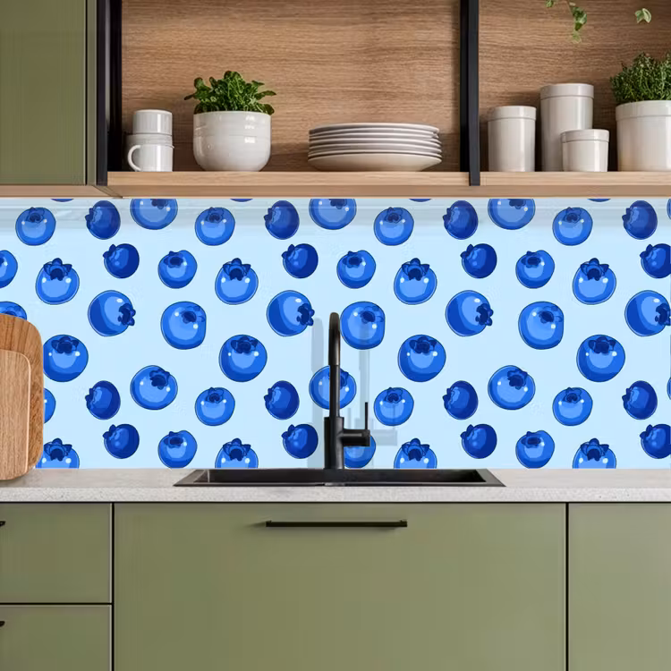 Bessen - Modern - Blauw keuken achterwand 2 middel 871 -sfeer3