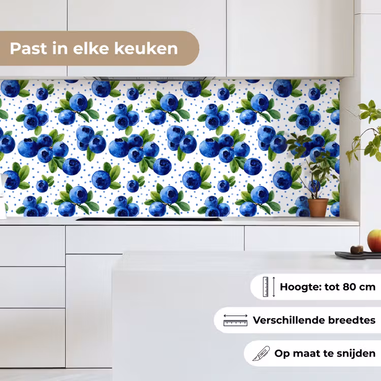 Bessen - Patroon - Blauw keuken achterwand 2 middel 871 -sfeer4_NL