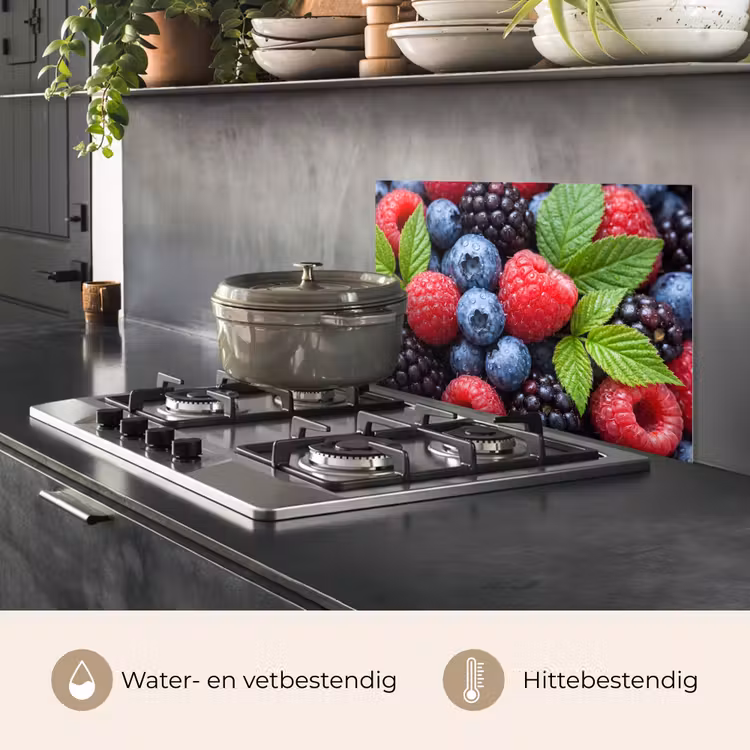 Bessen - Vers - Waterdruppels - Kleurrijk - Eten keuken achterwand spatscherm klein -usp_NL