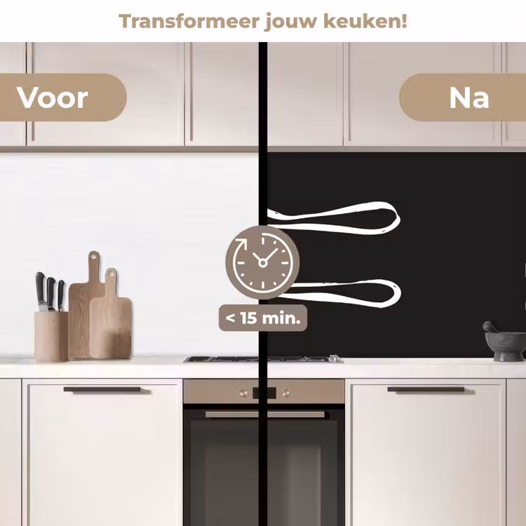 Bestek - Liggend - Zwart - Wit keuken achterwand 2 middel -voor-na2_NL