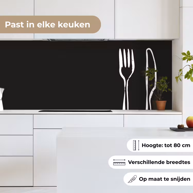 Bestek - Staand - Zwart - Wit keuken achterwand 2 middel -sfeer4_NL
