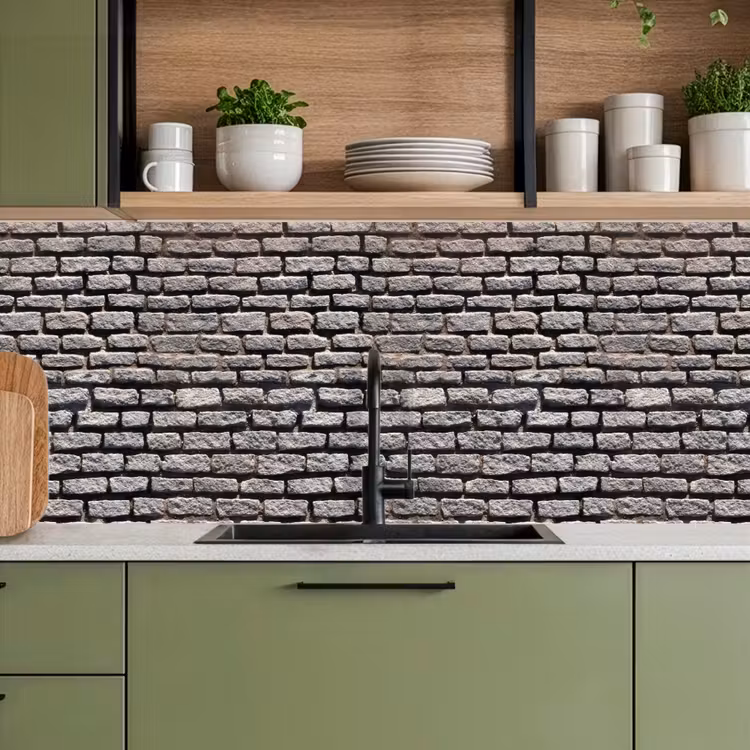 Bestraat - Robuust - Muur - Stenen keuken achterwand 2 middel 871 -sfeer3
