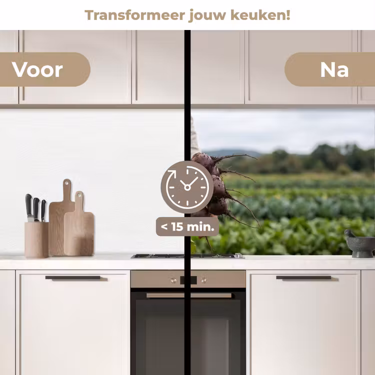 Bieten - Vers - Moestuin keuken achterwand 2 middel -voor-na2_NL