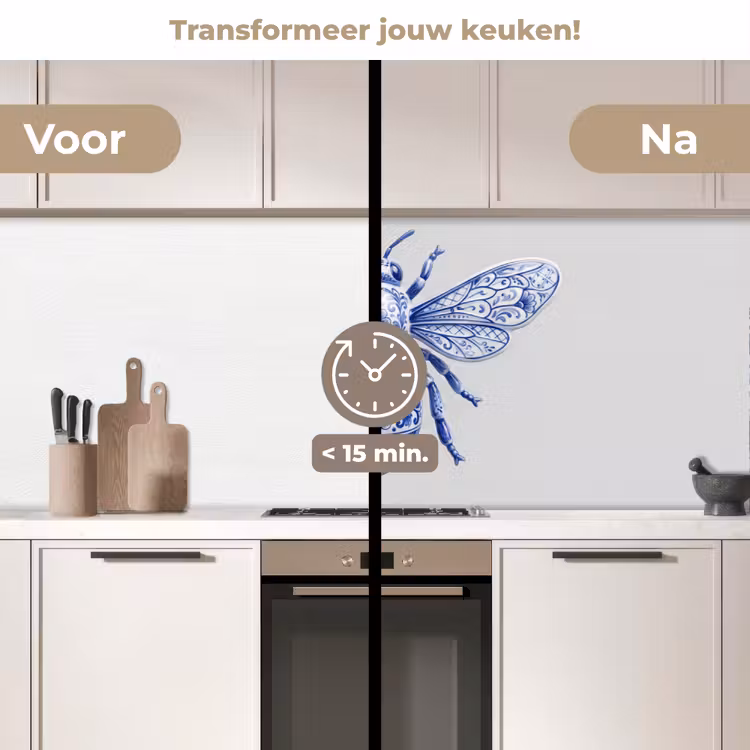 Bij - Modern - Delfts - Blauw keuken achterwand 2 middel -voor-na2_NL