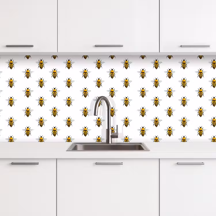 Bijen - Tijdloos - Wit keuken achterwand 2 middel 871 -3d