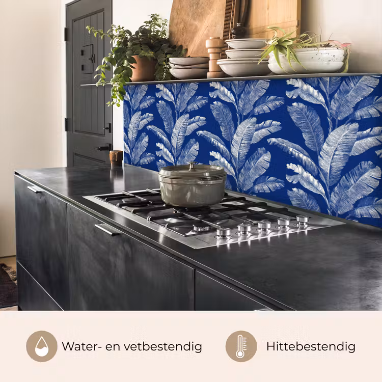 Blad - Palm - Blauw keuken achterwand 2 middel 871 -usp_NL