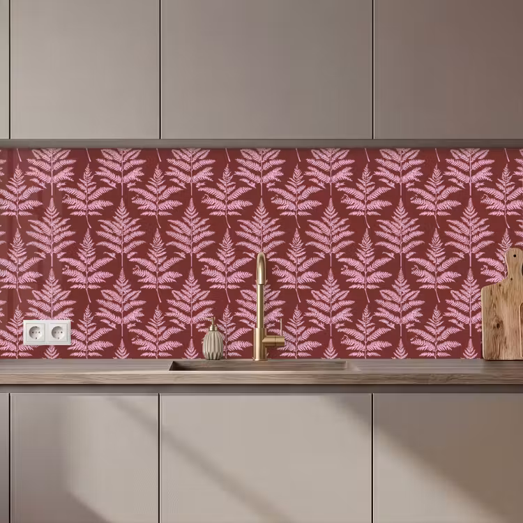 Blad - Patroon - Paars keuken achterwand 2 middel 871 zz_3dshopping