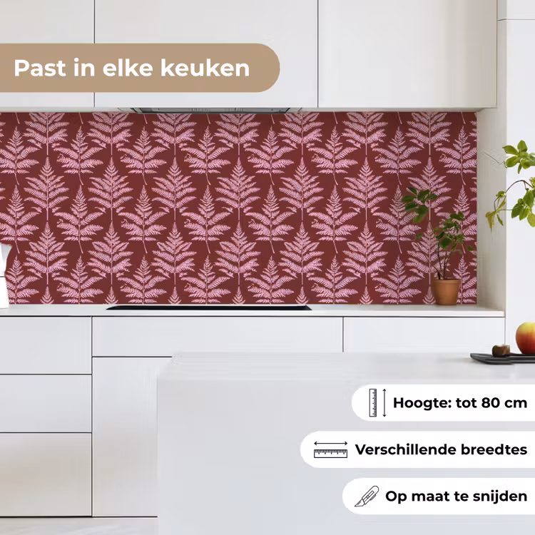 Blad - Patroon - Paars keuken achterwand 2 middel 871 -sfeer4_NL