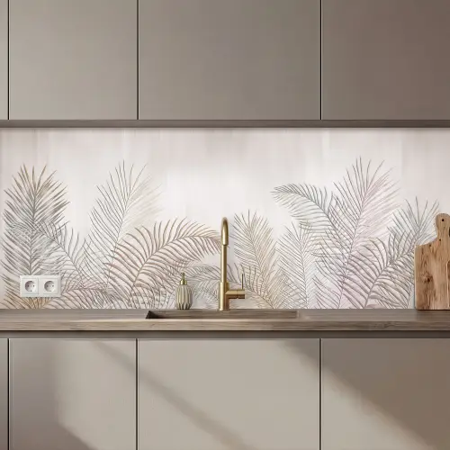 Bladeren - Beige - Botanisch - Vintage keuken achterwand 2 middel zz_3dshopping