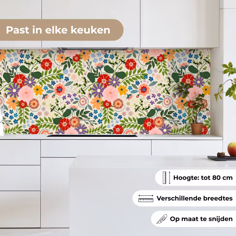 Bladeren - Bloemen - Design keuken achterwand 2 middel 871 -sfeer4_NL