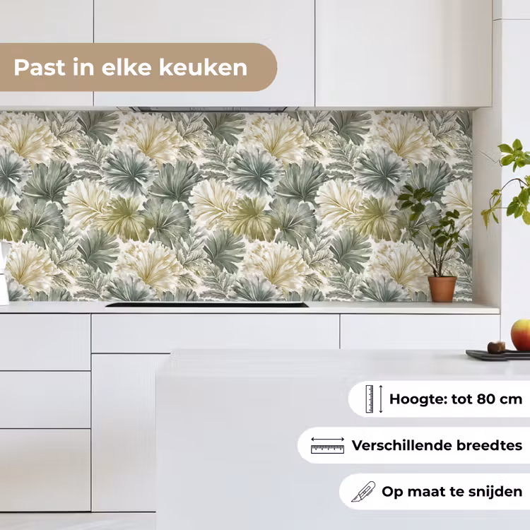 Bladeren - Botanisch - Groen keuken achterwand 2 middel 871 -sfeer4_NL