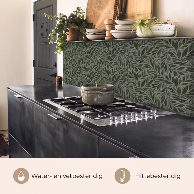 Bladeren - Organisch - Groen keuken achterwand 2 middel 871 -usp_NL