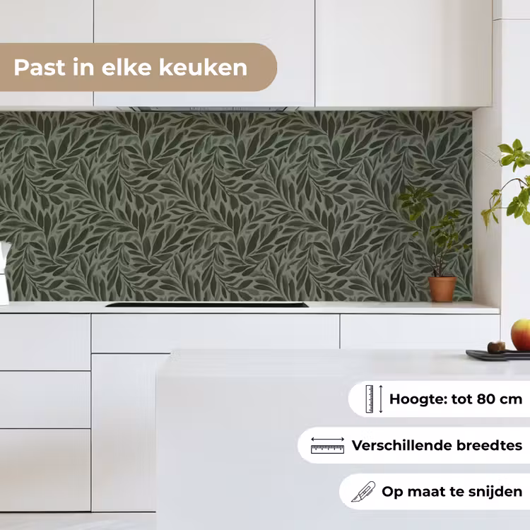Bladeren - Organisch - Groen keuken achterwand 2 middel 871 -sfeer4_NL