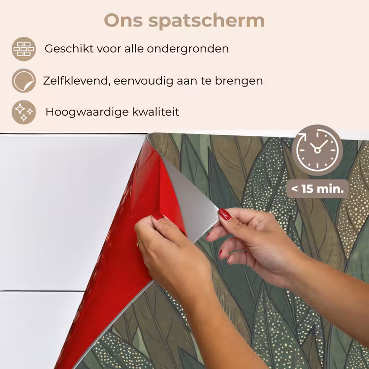 Bladeren - Patroon - Gestippeld - Natuur - Groen keuken achterwand spatscherm klein -spatscherm_NL