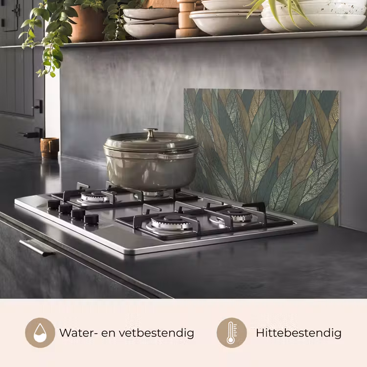 Bladeren - Patroon - Gestippeld - Natuur - Groen keuken achterwand spatscherm klein -usp_NL