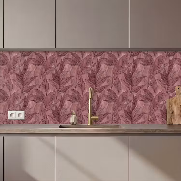 Bladeren - Patroon - Paars keuken achterwand 2 middel 871 zz_3dshopping