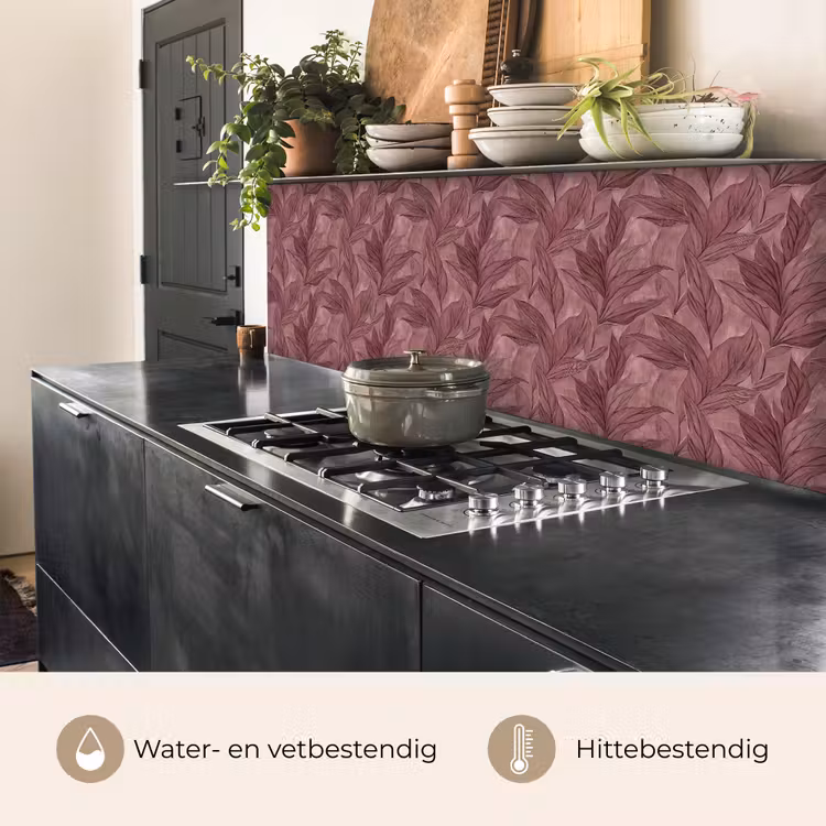 Bladeren - Patroon - Paars keuken achterwand 2 middel 871 -usp_NL