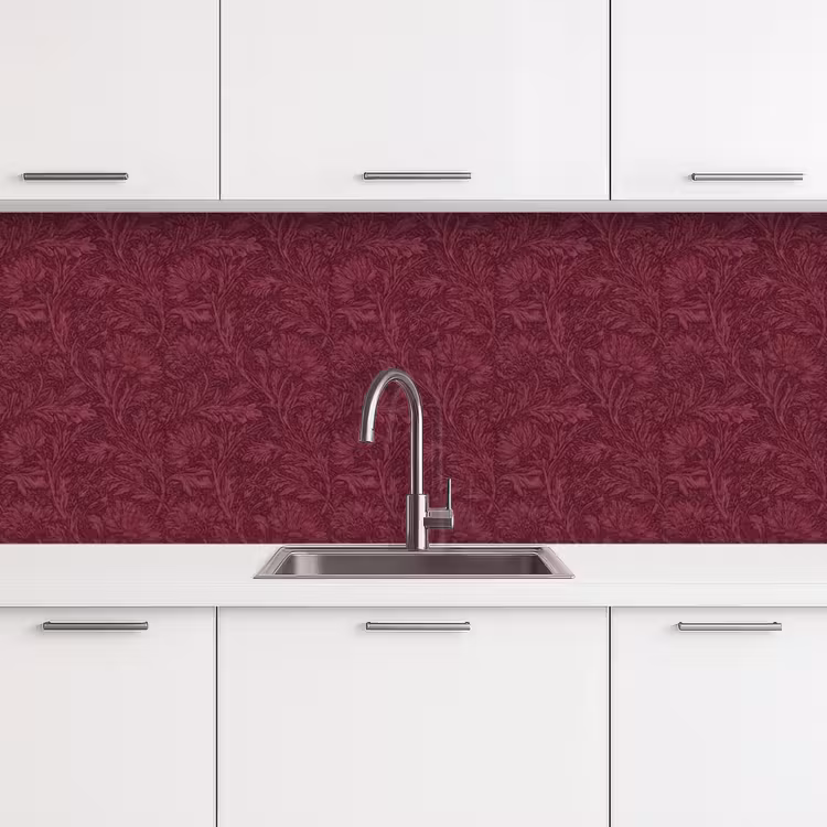 Bladeren - Patroon - Paars keuken achterwand 2 middel 871 -3d