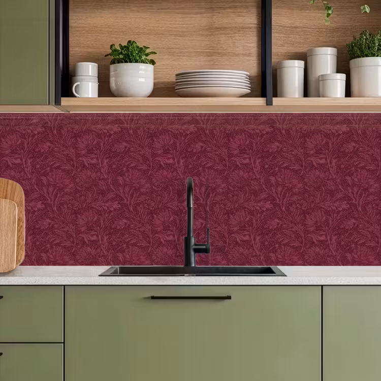 Bladeren - Patroon - Paars keuken achterwand 2 middel 871 -sfeer3