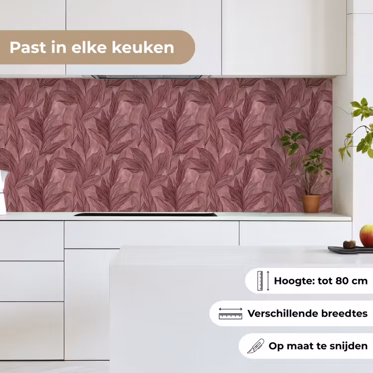 Bladeren - Patroon - Paars keuken achterwand 2 middel 871 -sfeer4_NL