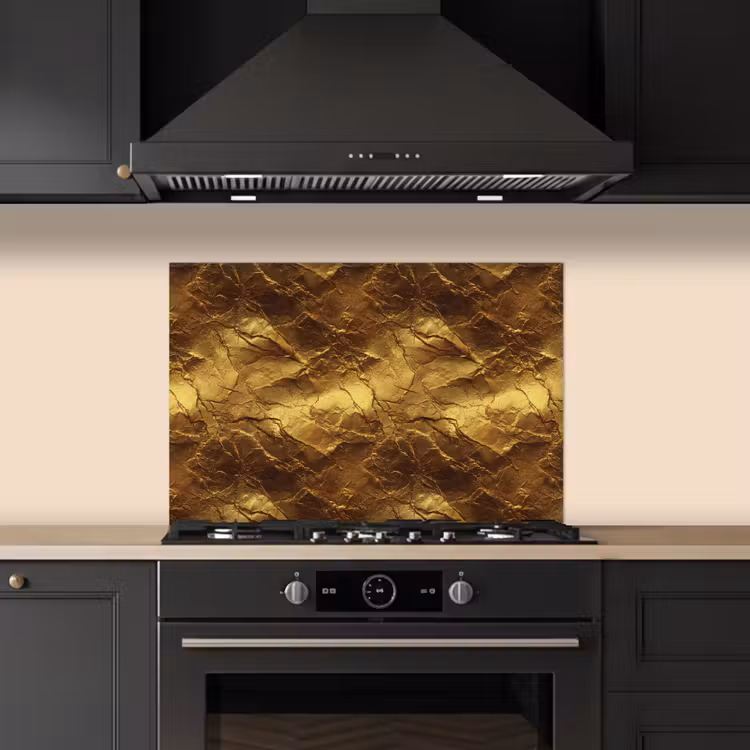 Bladgoud - Textuur  - Goud keuken achterwand spatscherm klein 900 -sfeer1