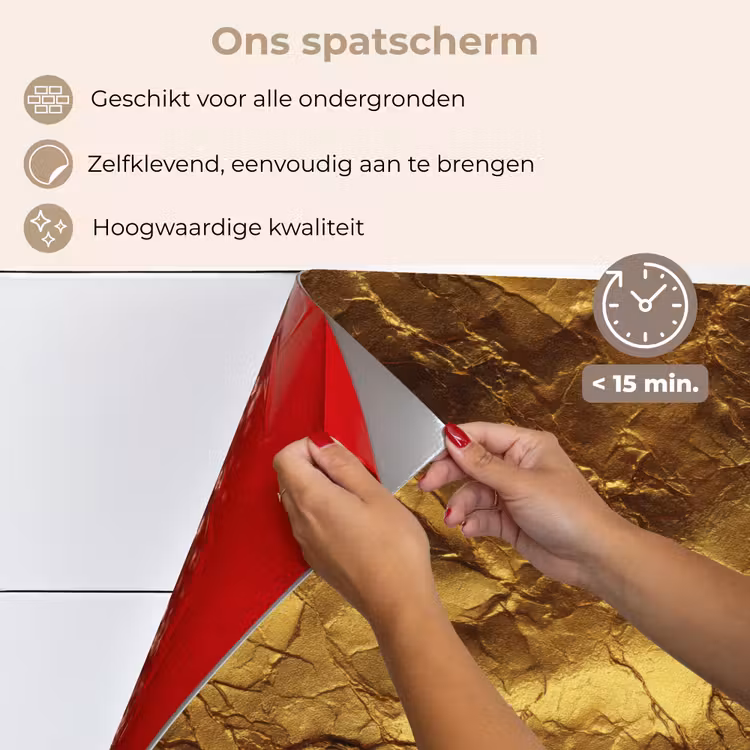Bladgoud - Textuur  - Goud keuken achterwand spatscherm klein 900 -spatscherm_NL