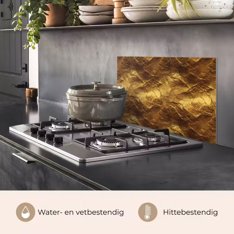 Bladgoud - Textuur  - Goud keuken achterwand spatscherm klein 900 -usp_NL