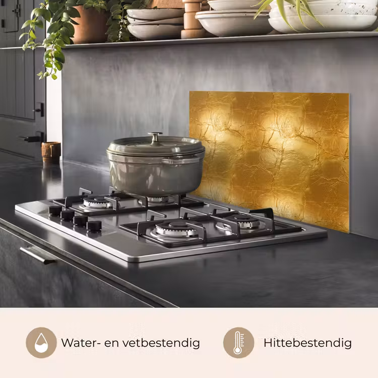 Bladgoud - Vintage - Textuur - Warm Goud keuken achterwand spatscherm klein 900 -usp_NL