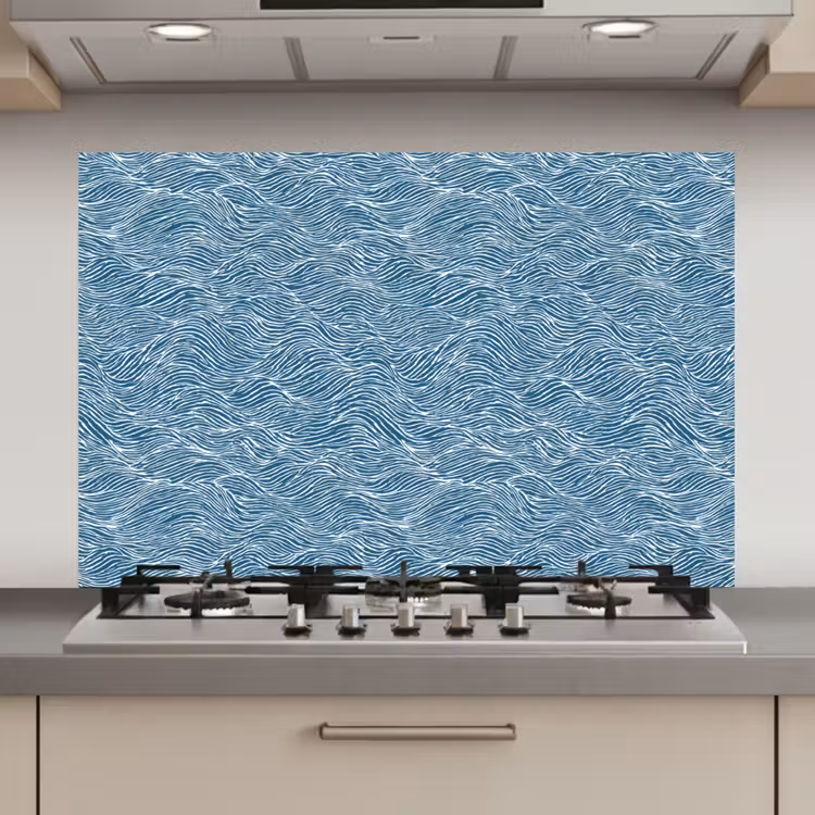 Blauw - Wit - Golven - Getekend - Textuur keuken achterwand spatscherm klein 900 -3d_website