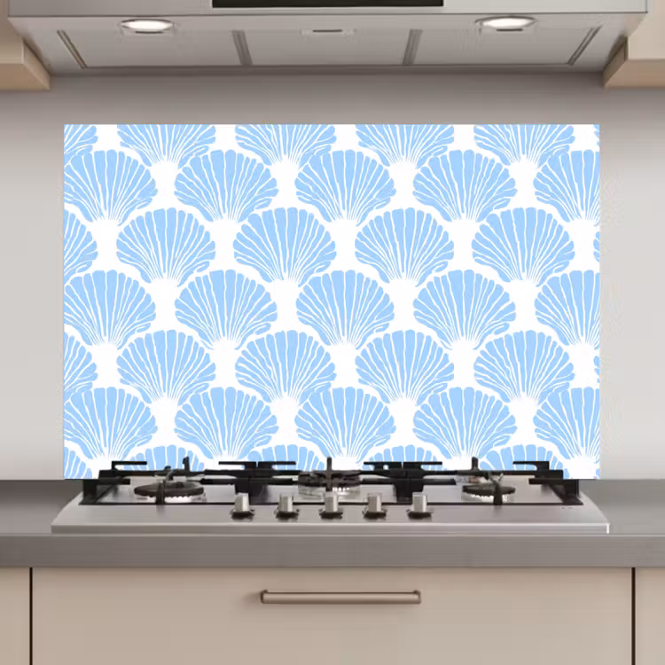 Blauw - Wit - Schelpen - Grafisch - Structuur keuken achterwand spatscherm klein 900 -3d_website