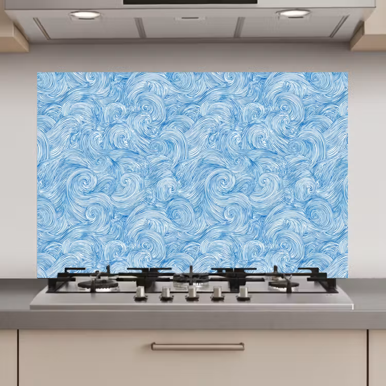 Blauw - Wit - Spiraal - Golven - Lijnen keuken achterwand spatscherm klein 900 -3d_website