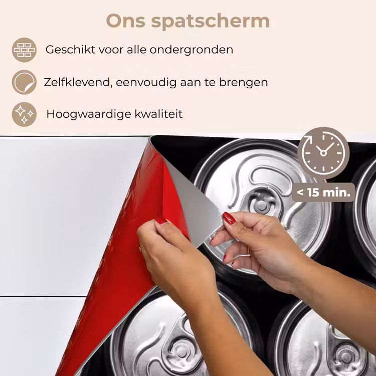 Blikjes - Aluminium - Patroon - Industrieel - Zilver keuken achterwand spatscherm klein -spatscherm_NL