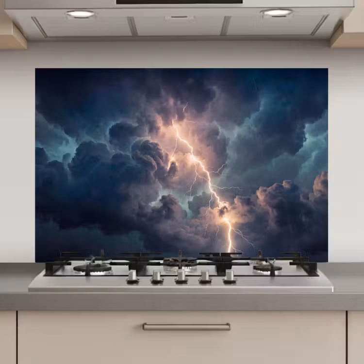 Bliksem - Storm - Natuur - Donker keuken achterwand spatscherm klein -3d_website