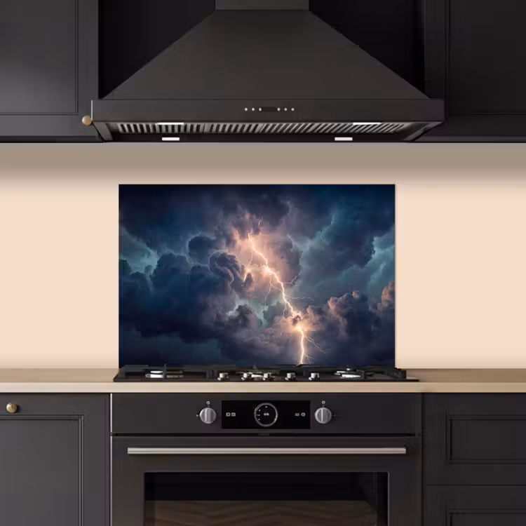 Bliksem - Storm - Natuur - Donker keuken achterwand spatscherm klein -sfeer1