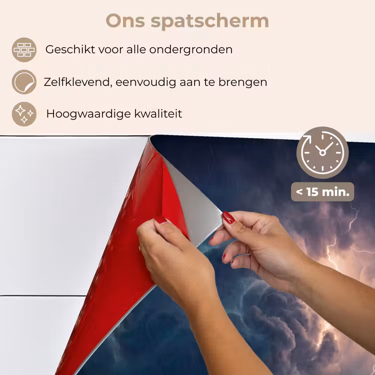 Bliksem - Storm - Natuur - Donker keuken achterwand spatscherm klein -spatscherm_NL