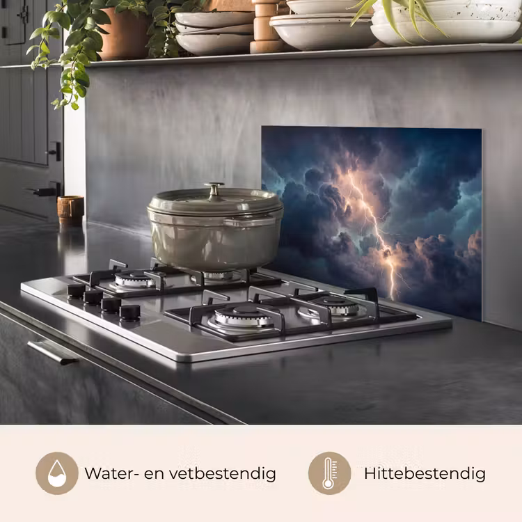 Bliksem - Storm - Natuur - Donker keuken achterwand spatscherm klein -usp_NL